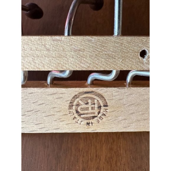 Wood & Brass Tie Rack Fratelli Reguitti, 1960s Vintage - Picture 4 of 10